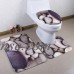 3Pcs Extra Soft Non-Slip Bathroom Toilet Lid Cover + Floor Pedestal Rug + Non-slip Pad Mat Carpet   